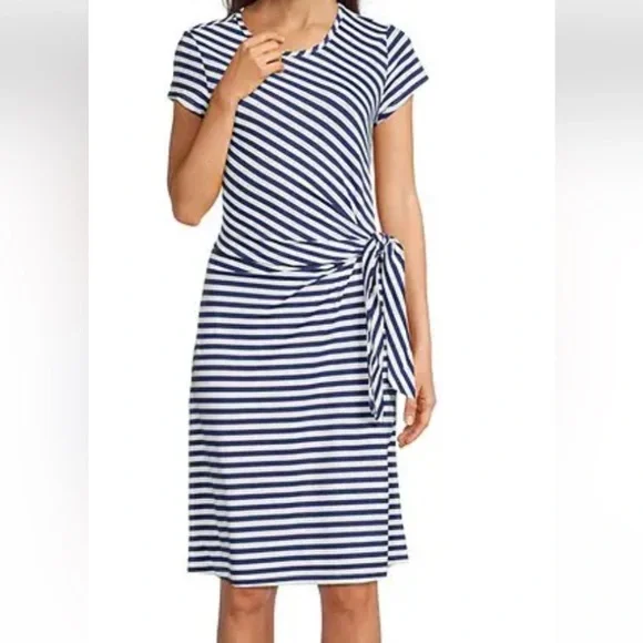 J.McLaughlin
Elora Bangle Stripe Print Side Tie Short Sleeve dress
Size medium - Picture 1 of 4